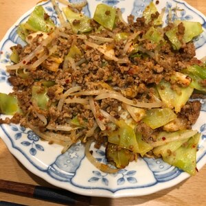 オイスターで回鍋肉風！もやしとキャベツとひき肉炒め